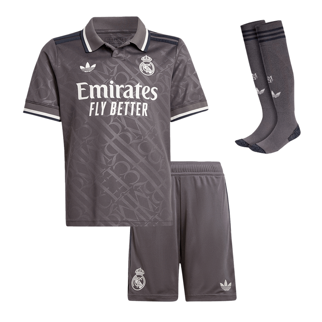 Kid's Real Madrid Third Away Soccer Jersey Kit(Jersey+Shorts+Socks) 2024/25 Nej Dresy Obchod