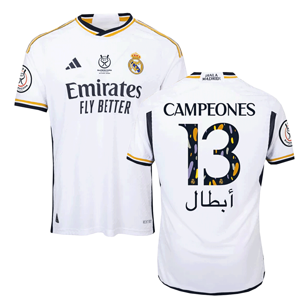 Player Version CAMPEONES #13 Real Madrid Home Soccer Jersey 2023/24 - Campeones Supercopa Nej Dresy Obchod