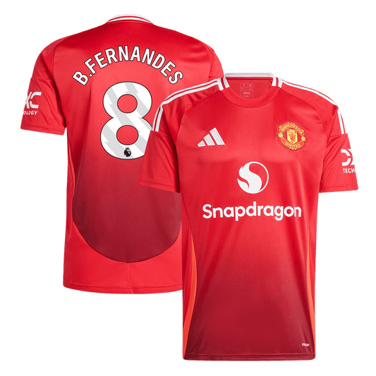 B.FERNANDES #8 Manchester United Home  Soccer Jersey 2024/25 Nej Dresy Obchod