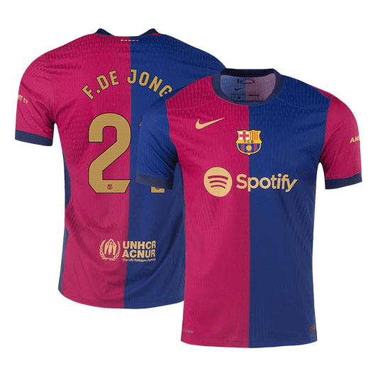 Player Version F.DE JONG #21 Barcelona Home  Soccer Jersey 2024/25 Nej Dresy Obchod