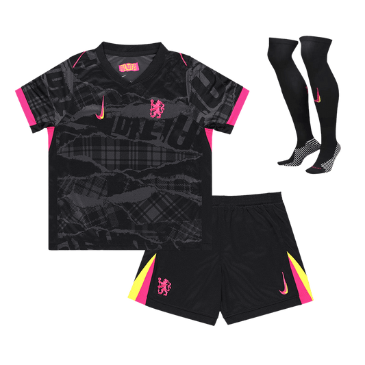 Kid's Chelsea Third Away  Soccer Jersey Kit(Jersey+Shorts+Socks) 2024/25 Nej Dresy Obchod