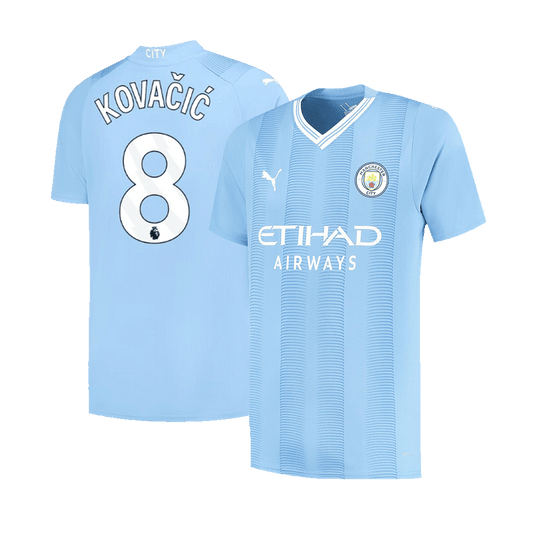 KOVA?I? #8 Manchester City Home  Soccer Jersey 2023/24 Nej Dresy Obchod