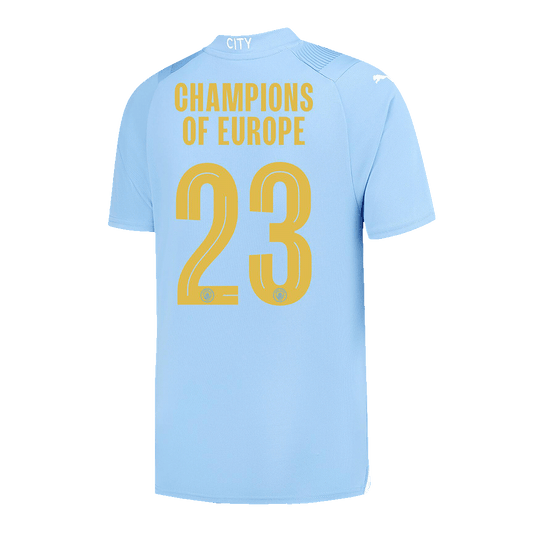 Manchester City CHAMPIONS OF EUROPE #23 Home  Soccer Jersey 2023/24 Nej Dresy Obchod