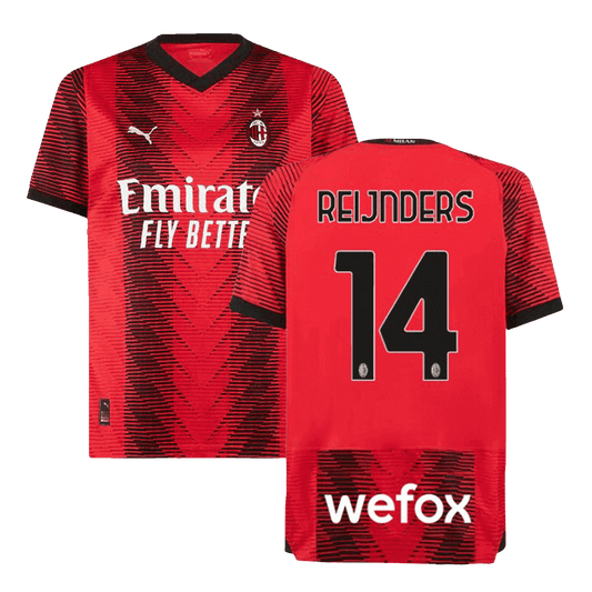 REIJNDERS #14 AC Milan Home  Soccer Jersey 2023/24 Nej Dresy Obchod