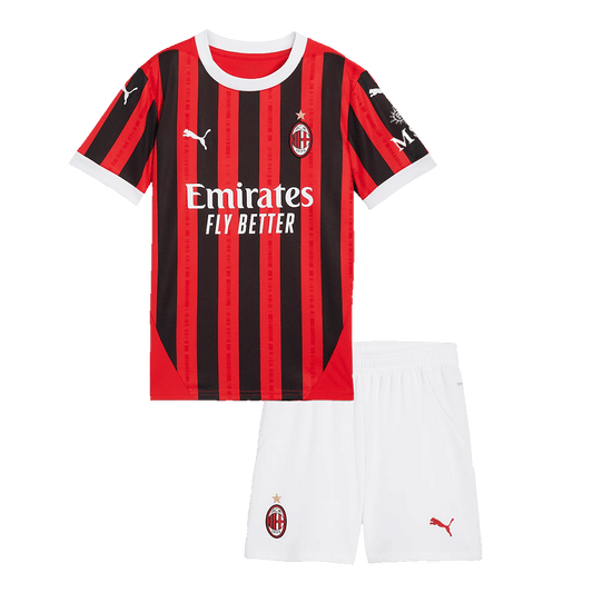 Kid's AC Milan Home  Soccer Jersey Kit(Jersey+Shorts) 2024/25 Nej Dresy Obchod