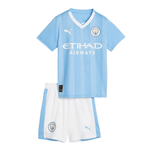 Kid's Manchester City Home  Soccer Jersey Kit(Jersey+Shorts) 2023/24 Nej Dresy Obchod
