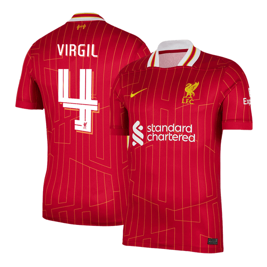 VIRGIL #4 Liverpool Home  Soccer Jersey 2024/25 - UCL Nej Dresy Obchod