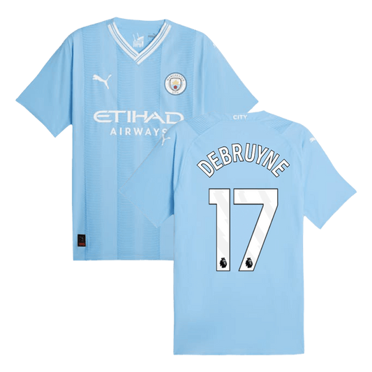 Player Version DE BRUYNE #17 Manchester City Home  Soccer Jersey 2023/24 Nej Dresy Obchod