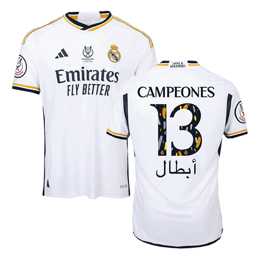 Player Version CAMPEONES #13 Real Madrid Home Soccer Jersey 2023/24 - Campeones Supercopa Nej Dresy Obchod