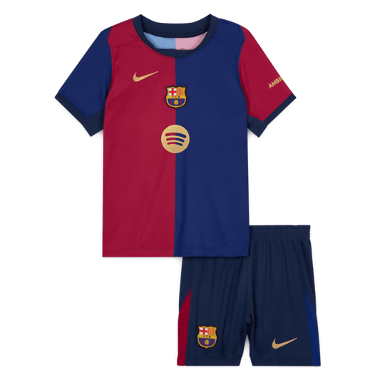 Kid's Barcelona Home  Soccer Jersey Kit(Jersey+Shorts) 2024/25-Spotify Logo Without Text Nej Dresy Obchod