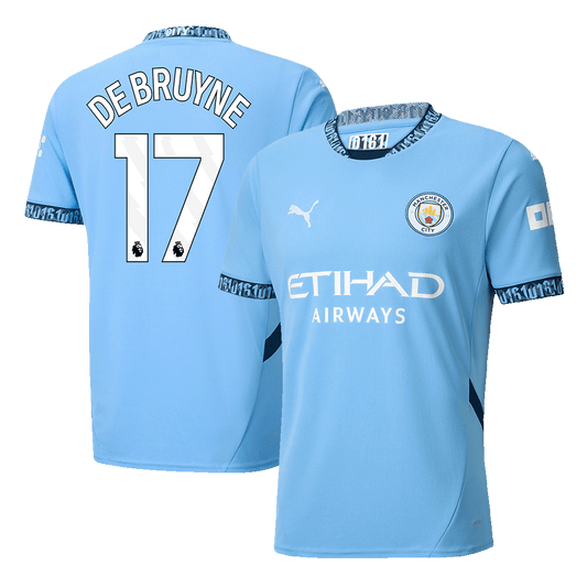 DE BRUYNE #17 Manchester City Home  Soccer Jersey 2024/25 Nej Dresy Obchod