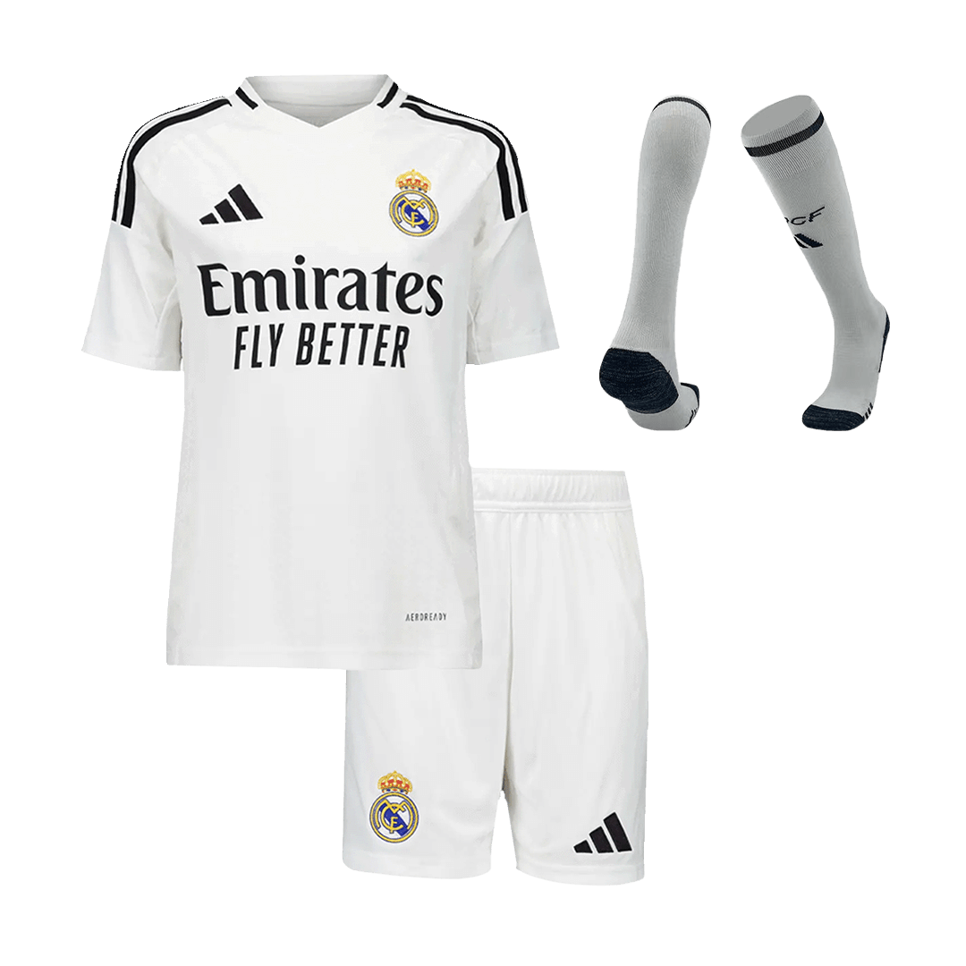 Kid's Real Madrid Home Soccer Jersey Kit(Jersey+Shorts+Socks) 2024/25 Nej Dresy Obchod
