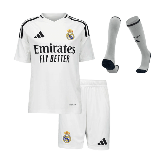 Kid's Real Madrid Home Soccer Jersey Kit(Jersey+Shorts+Socks) 2024/25 Nej Dresy Obchod