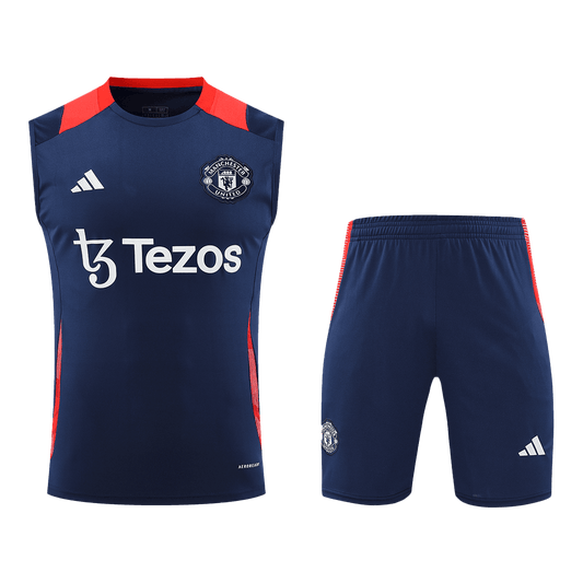 Manchester United Pre-Match  Soccer Jersey Vest Kit(Jersey+Shorts) 2024/25 Nej Dresy Obchod