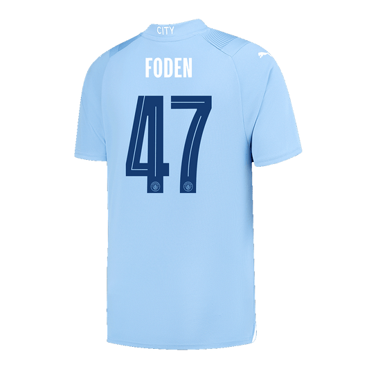 FODEN #47 Manchester City Home  Soccer Jersey 2023/24 - UCL Nej Dresy Obchod