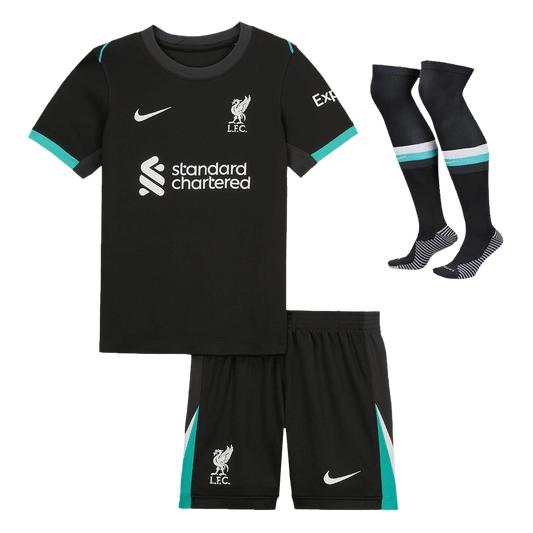 Kid's Liverpool Away  Soccer Jersey Kit(Jersey+Shorts+Socks) 2024/25 Nej Dresy Obchod