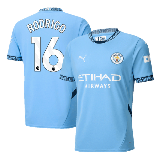 RODRIGO #16 Manchester City Home  Soccer Jersey 2024/25 Nej Dresy Obchod