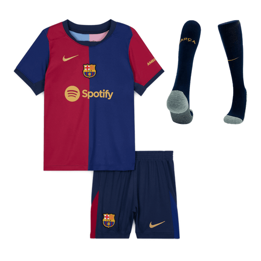 Kid's Barcelona Home  Soccer Jersey Kit(Jersey+Shorts+Socks) 2024/25 Nej Dresy Obchod