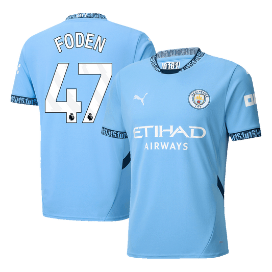 FODEN #47 Manchester City Home  Soccer Jersey 2024/25 Nej Dresy Obchod