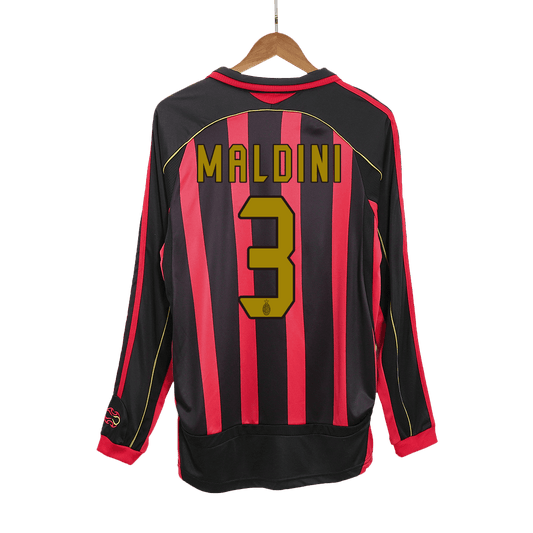 Retro MALDINI #3 2006/07 AC Milan Home Long Sleeve  Soccer Jersey Nej Dresy Obchod
