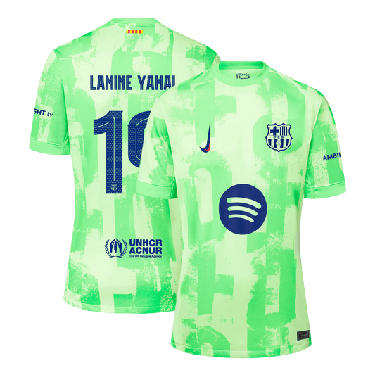 LAMINE YAMAL #19 Barcelona Third Away  Soccer Jersey 2024/255 - UCL?Spotify Logo Without Text? Nej Dresy Obchod