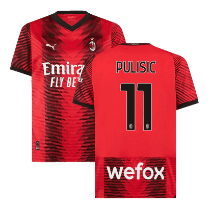 PULISIC #11 AC Milan Home  Soccer Jersey 2023/24 Nej Dresy Obchod