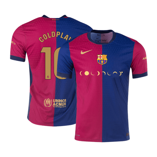 Player Version COLDPLAY #10 Barcelona Home  Soccer Jersey 2024/25 Nej Dresy Obchod