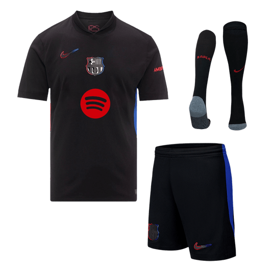 Barcelona Away  Soccer Jersey Kit(Jersey+Shorts+Socks) 2024/25- Spotify Logo Without Text Nej Dresy Obchod