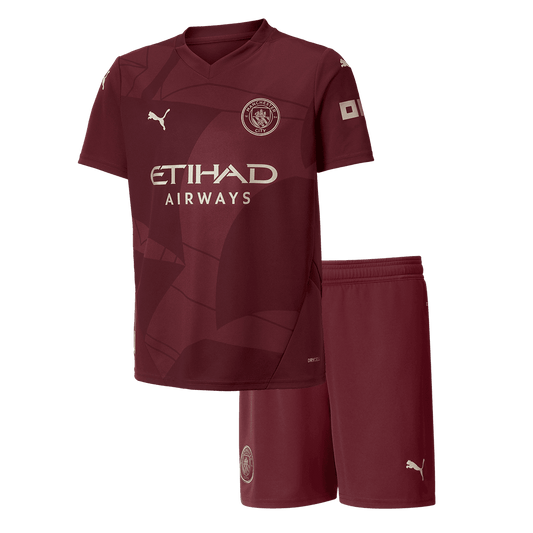 Kid's Manchester City Third Away  Soccer Jersey Kit(Jersey+Shorts) 2024/25 Nej Dresy Obchod