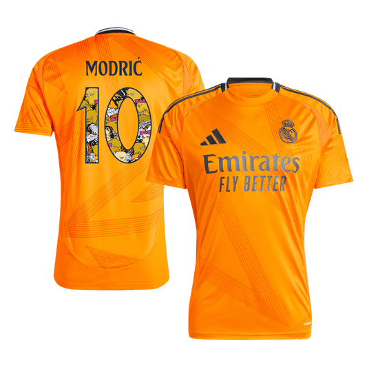 MODRI? #10 Real Madrid Away  Soccer Jersey 2024/25 - Bear Champ Font Nej Dresy Obchod