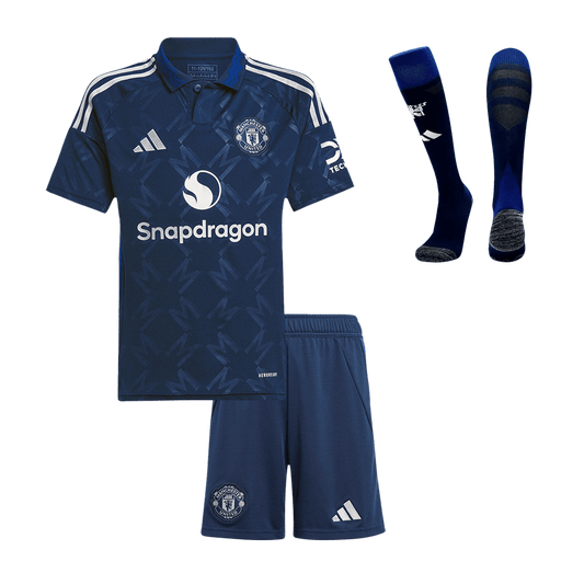 Kid's Manchester United Away  Soccer Jersey Kit(Jersey+Shorts+Socks) 2024/25 Nej Dresy Obchod