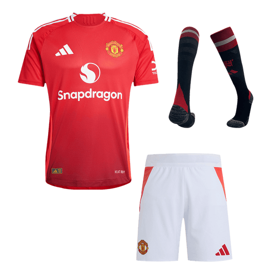 Player Version Manchester United Home  Soccer Jersey Kit(Jersey+Shorts+Socks) 2024/25 Nej Dresy Obchod