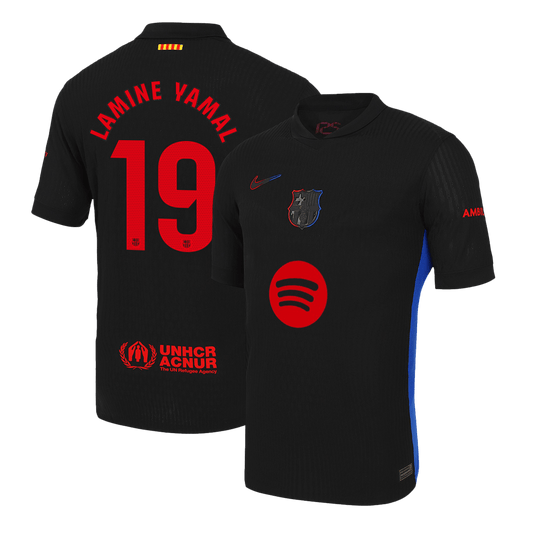 Player Version LAMINE YAMAL #19 Barcelona Away  Soccer Jersey 2024/25 - Spotify Logo Without Text Nej Dresy Obchod