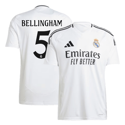 BELLINGHAM #5 Real Madrid Home  Soccer Jersey 2024/25 Nej Dresy Obchod