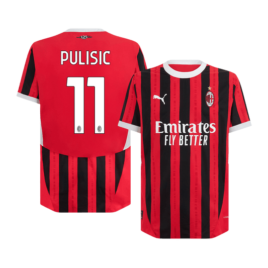 Player Version PULISIC #11 AC Milan Home  Soccer Jersey 2024/25 Nej Dresy Obchod