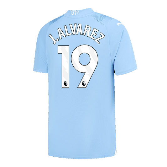 J.ALVAREZ #19 Manchester City Home  Soccer Jersey 2023/24 Nej Dresy Obchod