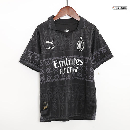 Kid's AC Milan x Pleasures Fourth Away  Soccer Jersey Kit(Jersey+Shorts) 2023/24 Nej Dresy Obchod