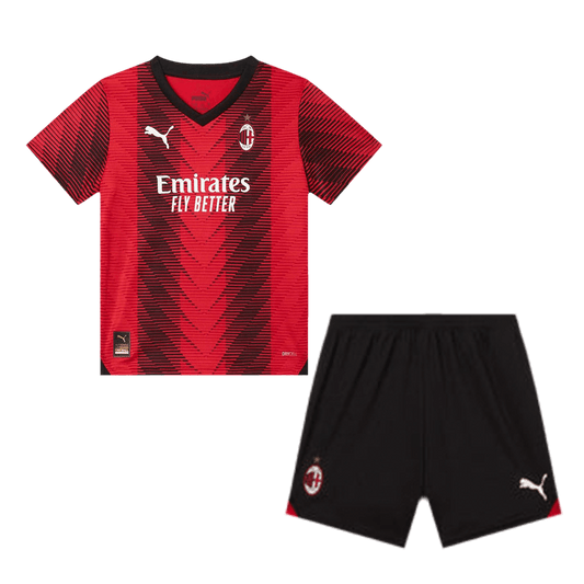Kid's AC Milan Home  Soccer Jersey Kit(Jersey+Shorts) 2023/24 Nej Dresy Obchod